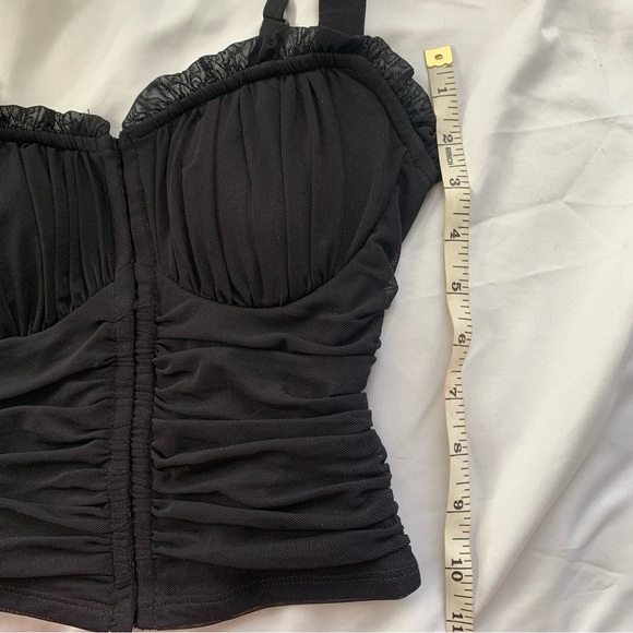 Bustier Corset Crop Top in Black Moa Moa - Picture 7 of 9